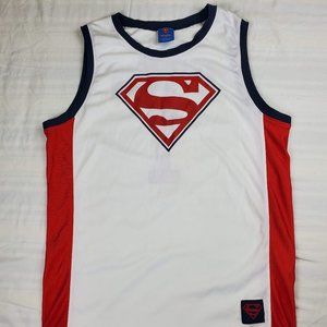 Superman Basketball Jersey Sleeveless Shirt Tank Size Large